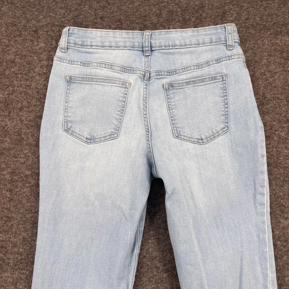 Wonder Nation Girls Straight Leg Jeans Light Wash Blue Size 16 Stretch Denim